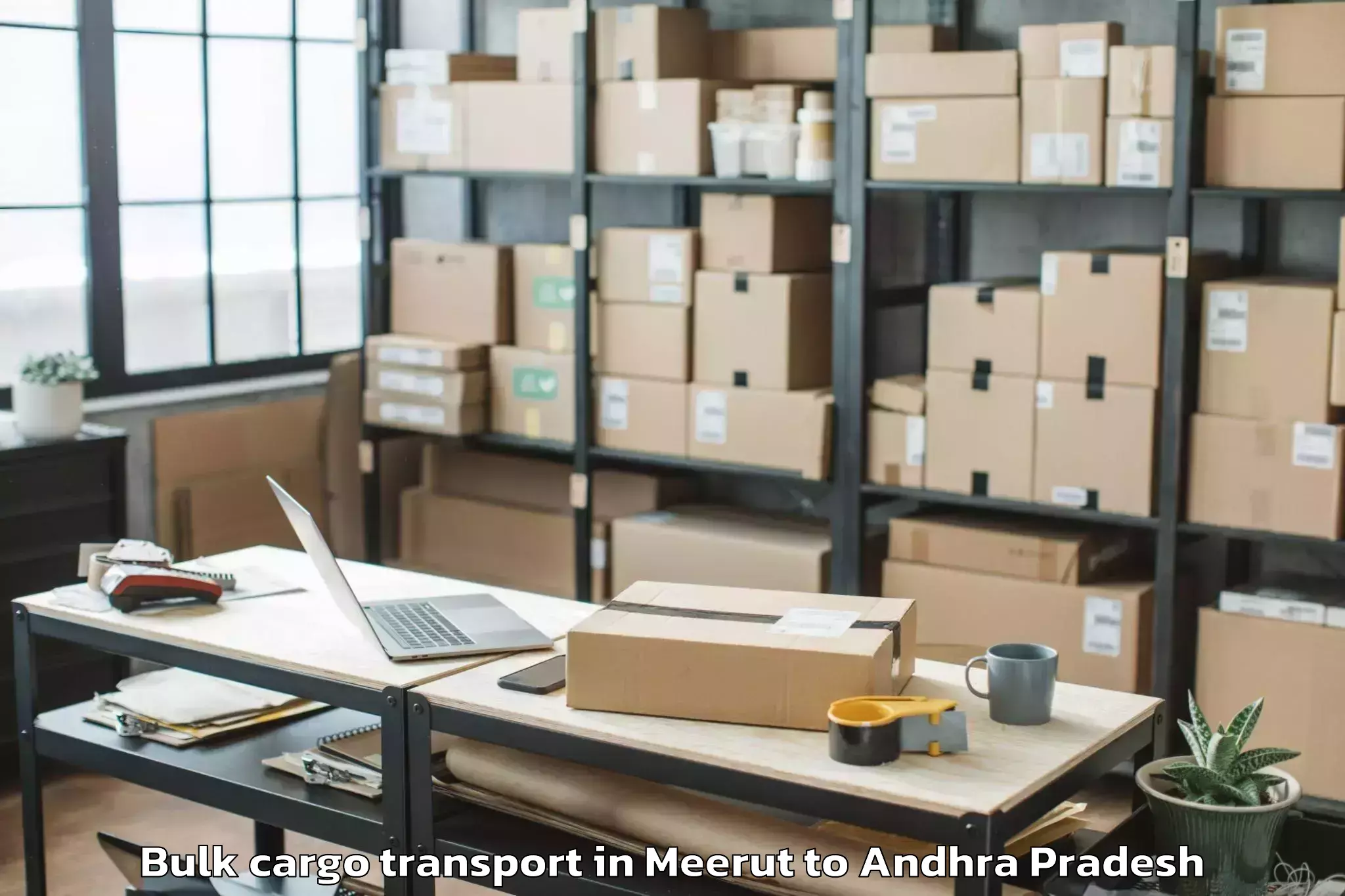 Hassle-Free Meerut to Pedakakani Bulk Cargo Transport